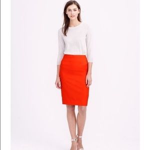 J. Crew Orange Pencil Skirt